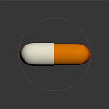 Stacked Medical Capsules in Orange White Red and Green Colors for Pharmaceutical Applications