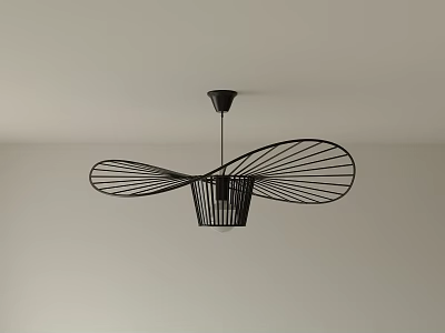 Modern Black Metal Chandelier With Unique Curved Design For Modern Interior Space 3d model