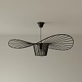 Modern Black Metal Chandelier With Unique Curved Design For Modern Interior Space