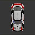 Porsche Racing Car Model With White Black Red Body Number 4 Rear Spoiler And Antenna