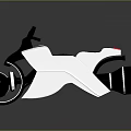 Futuristic White Motorcycle Featuring Black Red Accents Unique Wheels And Sleek Lines