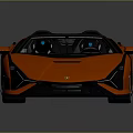 Orange Convertible Sports Car with Modern Aerodynamic Design Black Accents Open Top and Shiny Wheels
