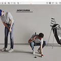 Men Preparing to Play Golf on Golf Course With Clubs and Bag