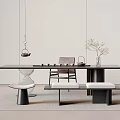 Tea table and chair combination 3d model
