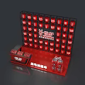 War Horse Energy Drink Display Featuring Red Cans On Shelf And Counter