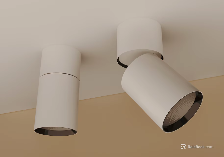 Modern White Recessed Lights and Spotlights Ceiling Interior Lighting Design 3d model