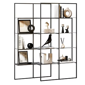 Metal bookshelf 3d model