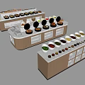 Wooden Multi Tiered Buffet Bar With Food Display And Condiment Containers