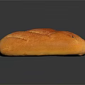 Fresh Golden Crusty Bread With Sliced Patterns On Black Background