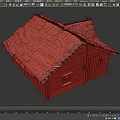 Traditional Wooden House with Thatched Roof Small Windows and Rustic Structure