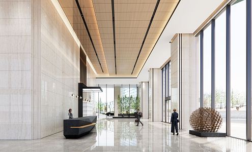 Modern Hall Corporate Lobby 3d model