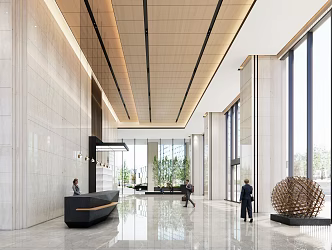 Modern Hall Corporate Lobby 3d model