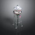 Stella Pop Water Tower With Metal Frame And Transparent Dome Structure 3d model