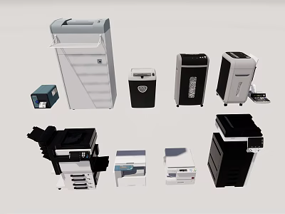 Modern office equipment 3d model