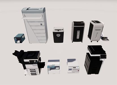 Modern office equipment 3d model