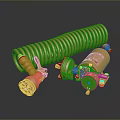 Shock absorber spring tools hardware tools processing tools realistic 3d model
