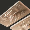 Modern Ceiling Modern Aluminum Square Ceiling Wood Grille Ceiling Package Column Shape Column Wave Shape Ceiling Column 3d model