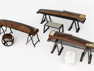 Modern Guzheng Music Equipment 3d model