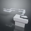 Modern Architectural Landscape Design With White Platforms Stairs And 3D Structure 3d model