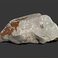 Natural White Stone Piece Featuring Smooth Surface And Natural Texture On Black Background