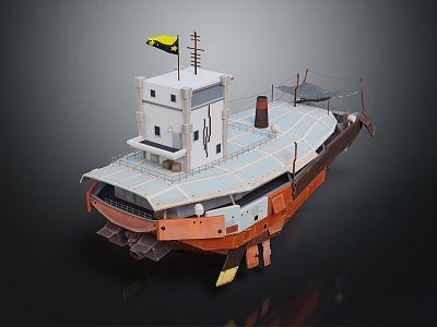 Modern Boat Small Boat Wooden Boat Fishing Boat Wooden Boat 3d model