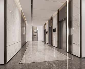 Elevator aisle 3d model