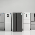 Various Styles And Colors Of Modern Refrigerators Displayed Side By Side