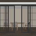 Modern Sliding Doors With Frosted Glass Panels And Metal Frames For Interior Design