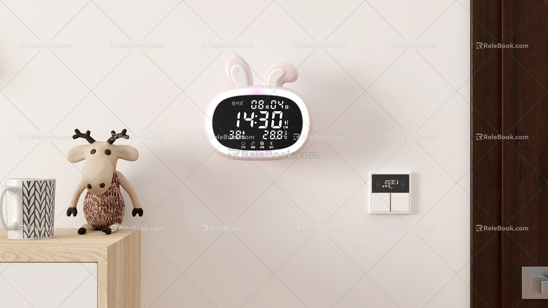 Children's wall-mounted alarm clock model