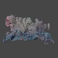 Vibrant Abstract Leaf Sculpture With Metallic Texture On Dark Decorative Base