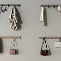 Functional Wall Hooks With Coats Handbags Umbrella And Hat For Home Organization