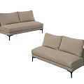 Fabric double sofa 3d model