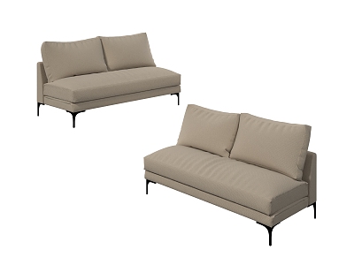 Fabric double sofa 3d model