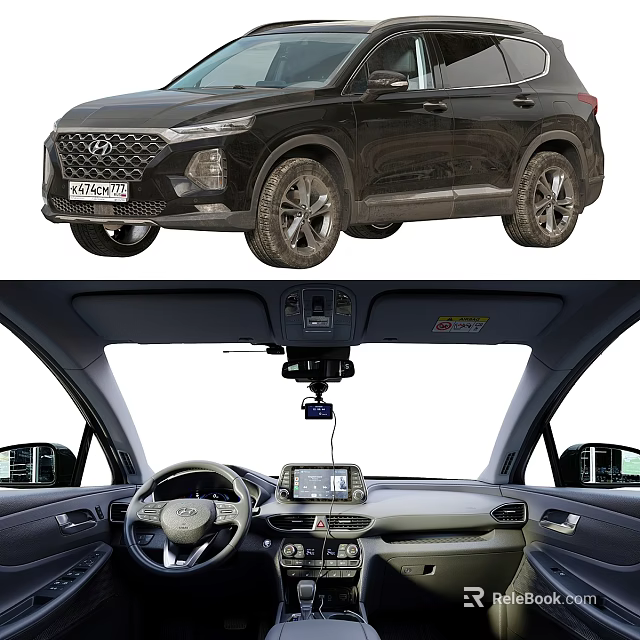 Hyundai SUV Exterior And Interior Features 3d model