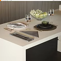Modern Tableware Combination Tableware Dinner Plate Knife and Fork Wine Cup Fruit 3d model