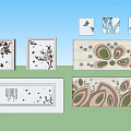 Artistic Feature Wall Interior Design With Floral Patterns Leaf Elements And Natural Tones