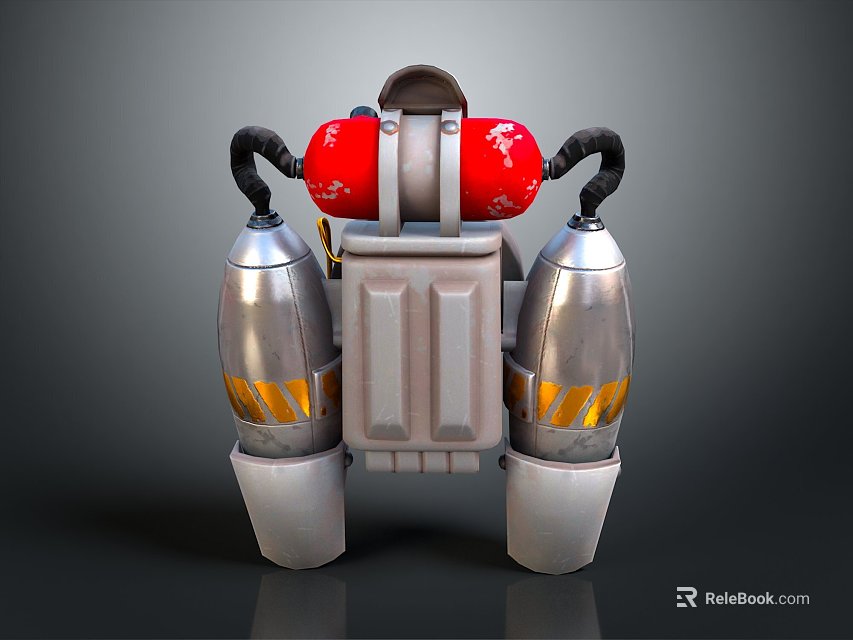 Smart Robot Design With Red Components Silver Legs And Black Pipes 3d model 