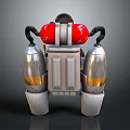 Smart Robot Design With Red Components Silver Legs And Black Pipes