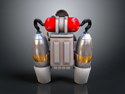 Smart Robot Design With Red Components Silver Legs And Black Pipes 3d model