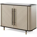 Modern Light Wood Sideboard With Black Metal Handles And Gold Legs Design