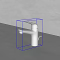 Modern Stainless Steel Faucet With Single Handle On White Bathroom Countertop