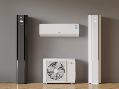 Household Electrical Appliances Haier Tower Wall Mounted Air Conditioners And Table Fan 3d model