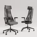 Modern Mesh Office Chairs With High Back Design Comfortable Armrests And Wheels 3d model