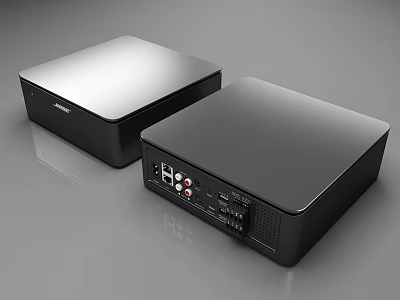 Black Compact Electronic Devices With Sleek Design And Rear Interface Ports 3d model