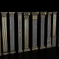 Roman Columns Featuring Various Classical Ornate Designs And Architectural Details 3d model