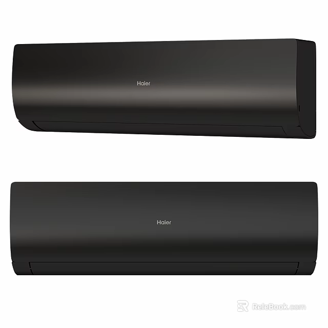 Two Haier Black Wall Mounted Air Conditioners For Home Cooling Appliances 3d model 