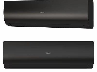 Two Haier Black Wall Mounted Air Conditioners For Home Cooling Appliances 3d model