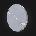 Circular Gray Stone Wood Piece With Natural Cracked Surface And Wood Grain Texture