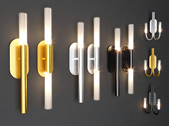 Modern wall lamp wall lamp combination 3d model