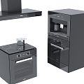 Black Kitchen Appliances 3d model